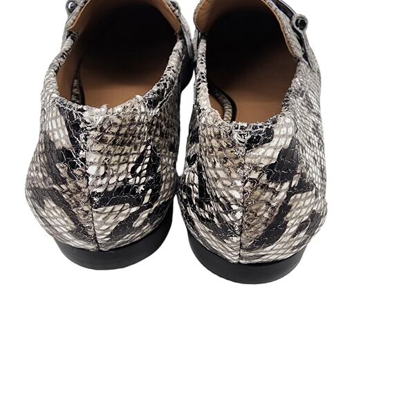 Linea Paolo Women's Iggy Snakeskin Leather Slip On Penny Loafers Size 8 - Picture 2 of 6